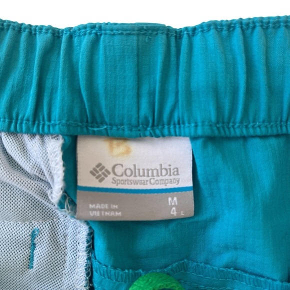 Columbia PFG Size M 4L Shorts Blue Turquoise Lightweight Packable Zip Pocket - Picture 4 of 7